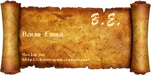 Baum Emma névjegykártya